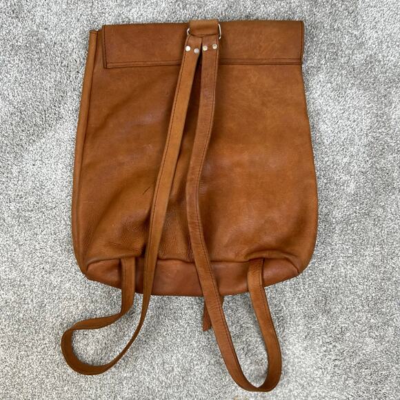 Raven + Lily Handcrafted Soft Natural Leather Brown Tan Backpack - Picture 6 of 13